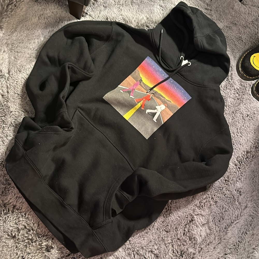 L/7 Lane Seven Black Cotton Poly Graphic Hoodie size XL